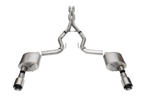 Ford Mustang Performance Exhaust - Dual Rear Exit - CORSA Performance - Cat Back Xtreme with 4.5in Straight Cut Tips - `24-`27 Ford Mustang Performance Exhaust - Dual Rear Exit - CORSA Performance - Cat Back Xtreme with 4.5in Straight Cut Tips - `24-`27